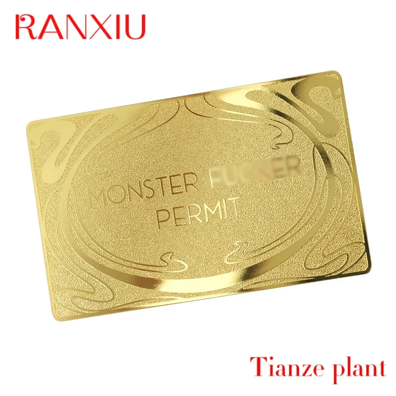 Custometal brass gold Custo VIP Gift irror Eed Gold etal Busins Card stainls steel busins card custoize printing etal