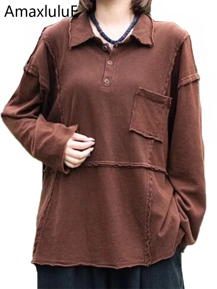 

Amax luluE 2024 Womens Autumn Casual Loose Classic Tee Shirts Korean Fashion Vintage Tops Punk Luxury Harajuku Oversized Clothes