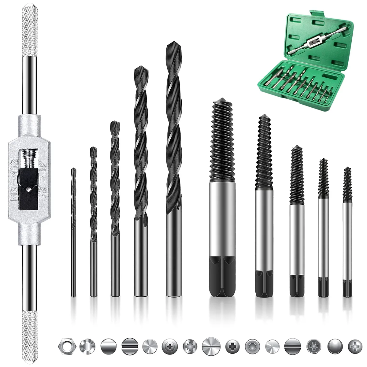 

11Pcs Damaged Screw Remover Heavy Duty Stripped Bolt Extractor Kit for Damaged Broken Frozen Rusted Screws for Frozen Screw 2023