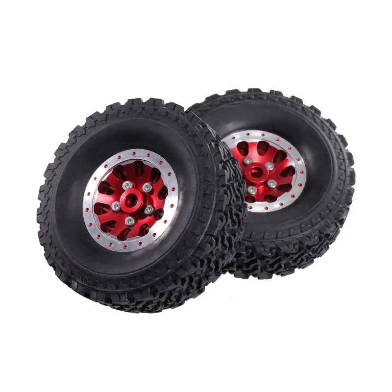 عجلات MN Beadlock متوافقة مع موديلات WPL C14 C24 - جنوط معدنية مع إطارات إسفنجية ملتصقة مسبقًا لزاحف RC 1/12 1/16 #4