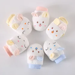 New Infant Scratch Prevent Gloves Mix Baby Mittens Newborns Shower Gift 1Pairs