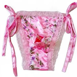 Man's  Silky Floral Lace Briefs Live Show Dance Costumes Private Party Bondage