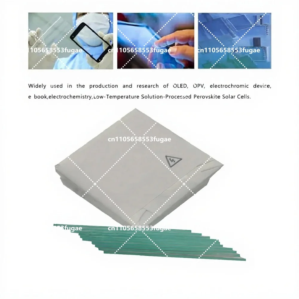 Lab Transparent Conductive Glass Fluorine Doped Tin Oxide FTO Coated Glass 50x50x2.2mm 7-9 ohm/sq