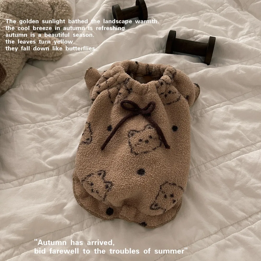

Fashion Autumn Winter Pet Vest Thickened Double Sided Warm Cat Home Clothing Teddy Sleepwear Dog Clothes for Small Dogs
