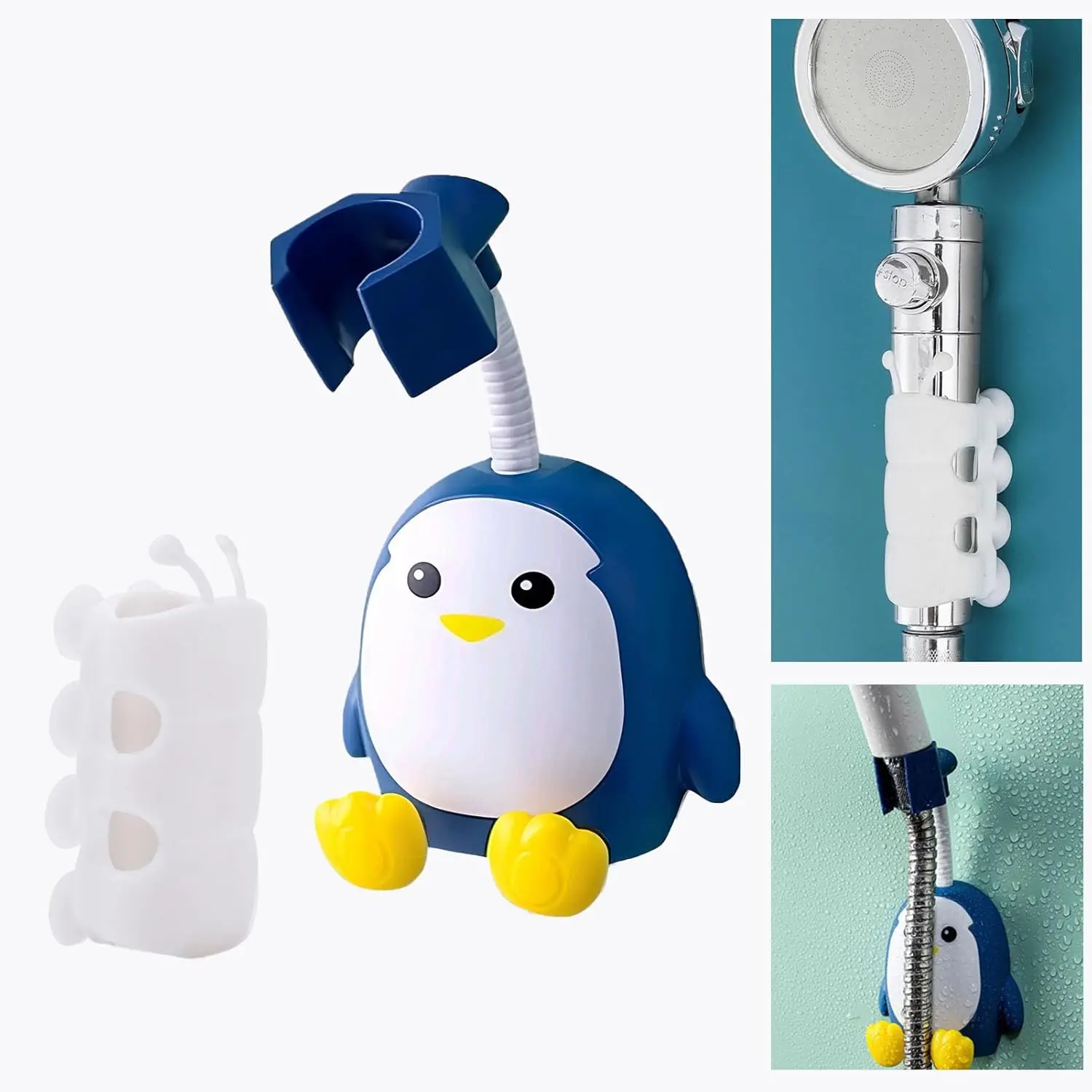 

360° Rotatable Handheld Shower Head Holder, No Drilling Suction Cup Bracket, Wall Mount, 2 Pack