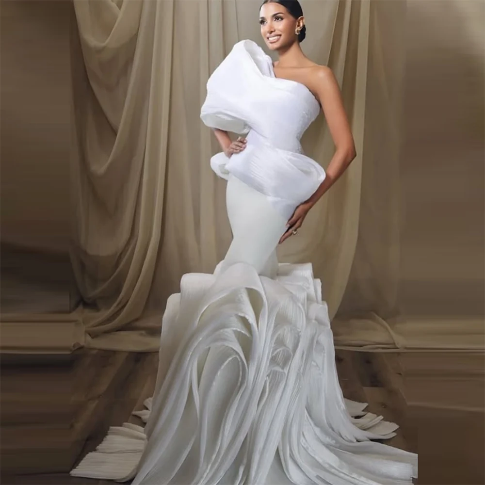 

Red Lace Aso Ebi Mermaid Prom Dress Sheer Long Sleeves Sequins Beaded Long Evening Gowns African Women Formal Party Dress