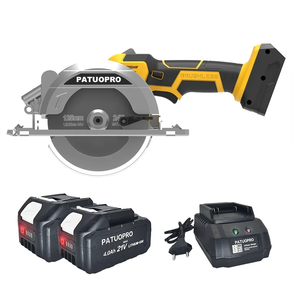 5 Inch Brushless Circular Saw Rechargeable Cordless Electric Saw With Rip Guide And 1 Blade Power Tools For Makita 18V Battery