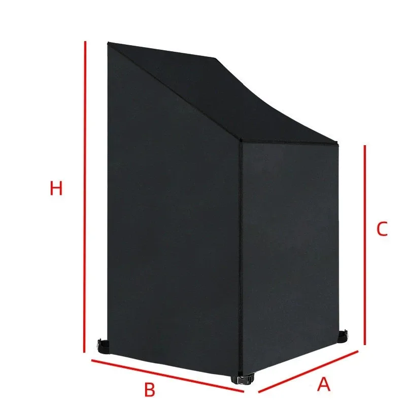 Penutup Furnitur Luar Ruangan Anti Air Warna Hitam, Perlindungan Segala Cuaca untuk Kursi Tumpuk, Bangku Teras, Tempat Duduk Taman & Sofa