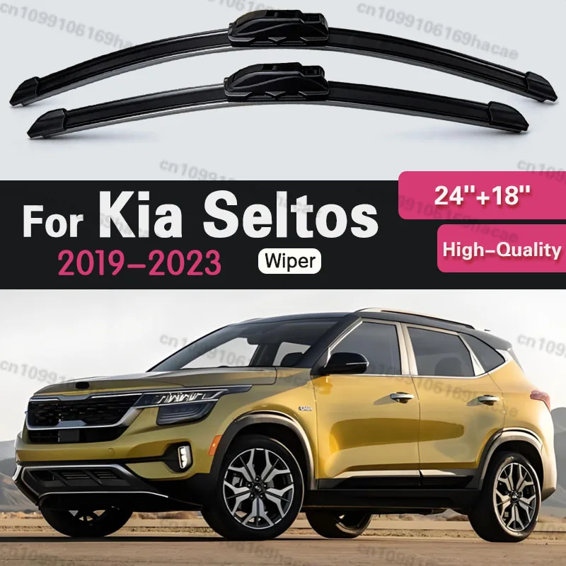

2pcs For Kia Seltos 2019 - 2023 2020 2021 2022 Front Windshield Wiper Blades Windscreen Window Accessories 24"+18"