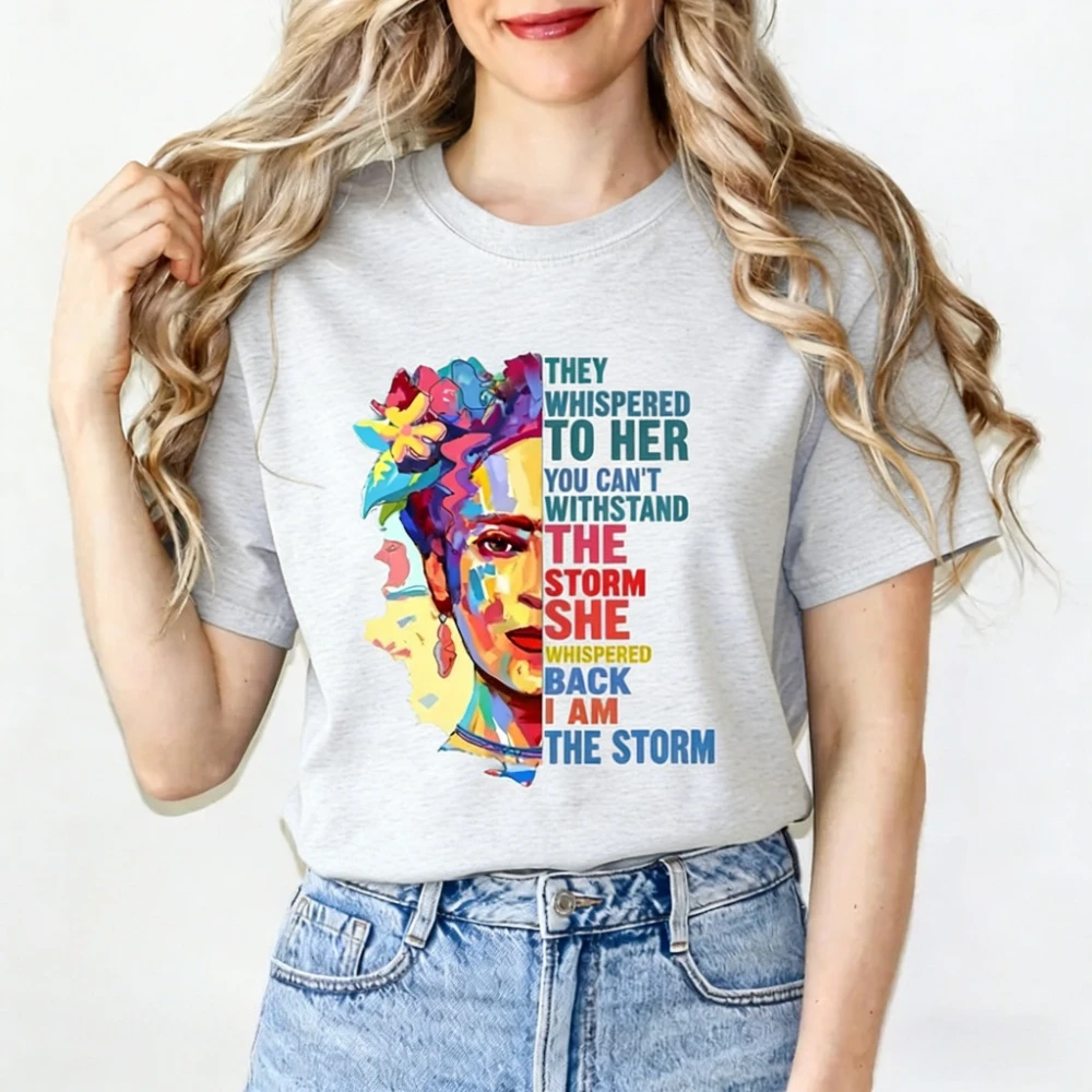 I Am The Storm T-Shirt Frida Kahlo Shirt Feminist TShirt Mexican Women Fashion Tee Strong Woman's Rights Gift Short Sleeve