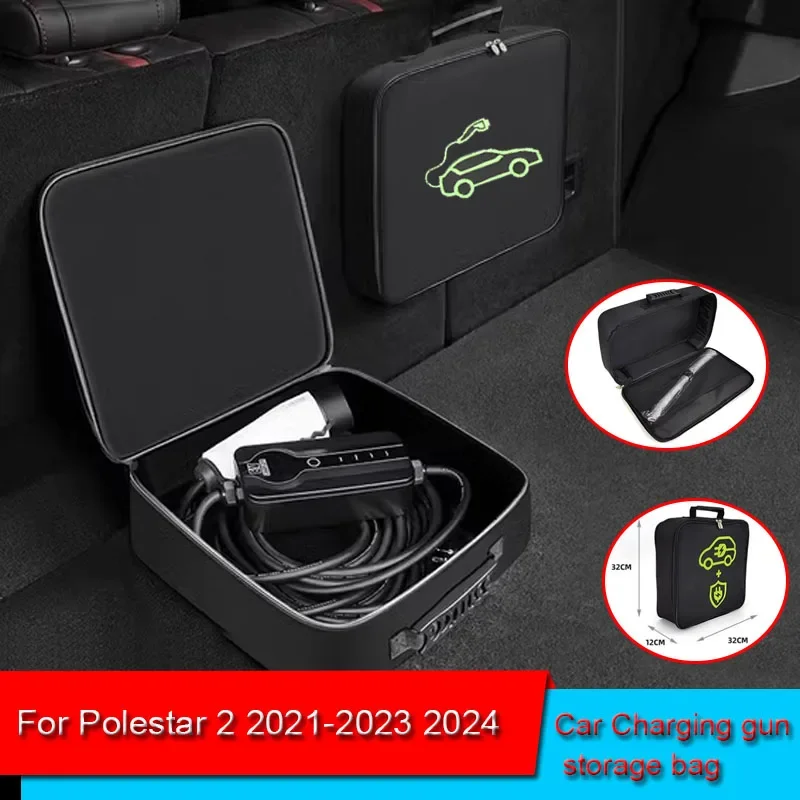 

For Polestar 2 2021-2023 2024 2025 Waterproof Retardant Auto Trunk Storage Box EV Car Portable Charging Cable Storage Carry Bag