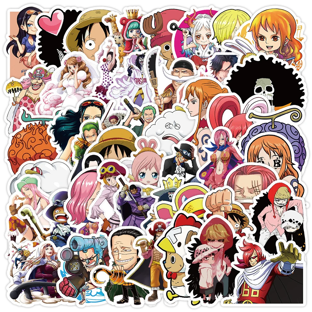 10/30/50pcs Cool Classic Anime One Piece Stickers Luffy Zoro Cartoon Sticker Motorcycle Notebook Phone Graffiti Decal Decoration