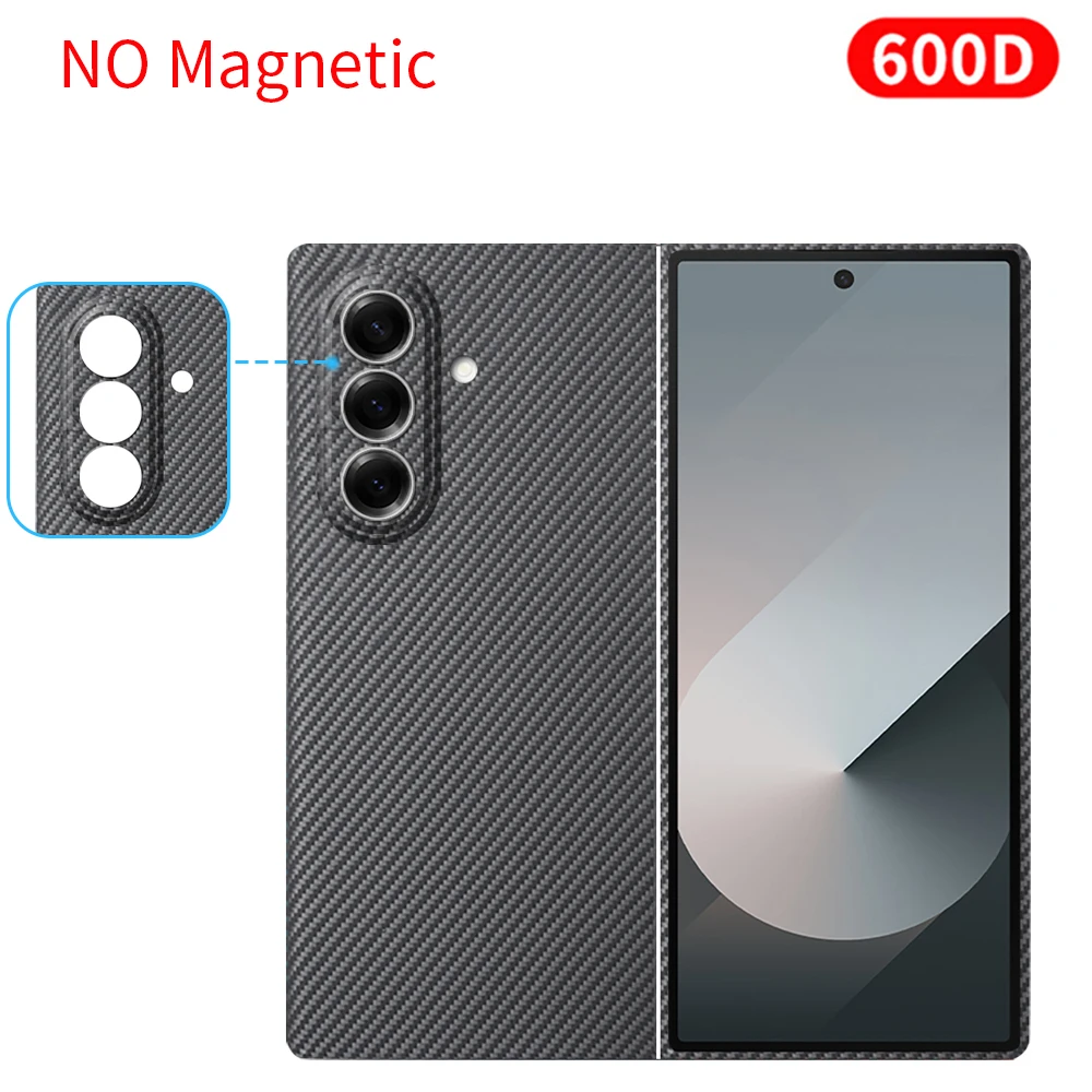 Voor samsung z fold 7 carbon case 600d kevlar aramidevezel magsafe stof ultradunne harde cover magnetische balck Slim light premium