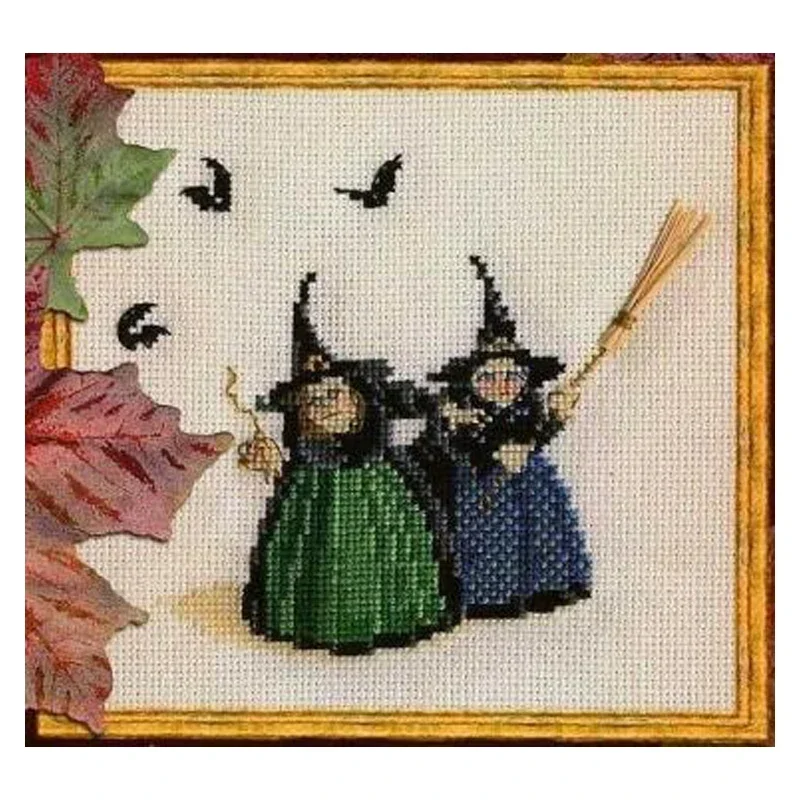 Amishop Gold Collection Прекрасный набор для вышивки крестом Nimue Nium Brig Et Doon Two Witches Witch Enchantress
