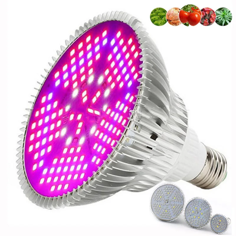 120 150 LED Plant Grow Light Hydro Phyto หลอดไฟในร่มดอกไม้เรือนกระจก Full Spectrum Growth โคมไฟ E27 Growbox ห้อง