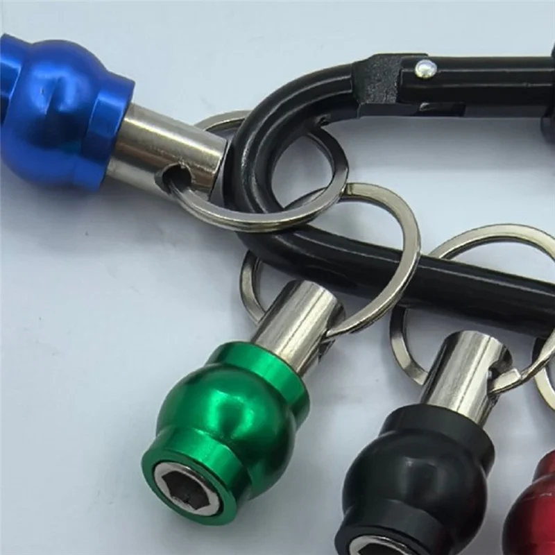 

ABHB-6Pcs Keychain Quick Change Connecting Rod 1/4 Hexagonal Handle Screwdriver Quick Release Sleeve Conversion Rod