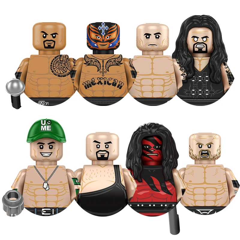 THE WWE Champion TP519-526 ROCK Undertaker  Mini Action Figures Bricks Educational Diy Toys Gifts Christmas For Children