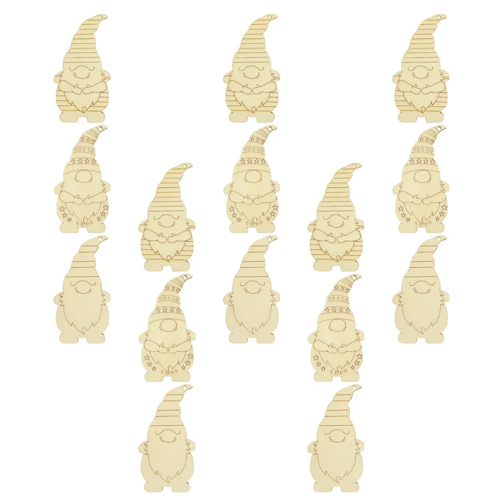 

30Pcs Wood Gnome Hanging Cutouts Unfinished Wooden Slices DIY Graffiti Craft Decorations Wall Pendants DIY Supplies
