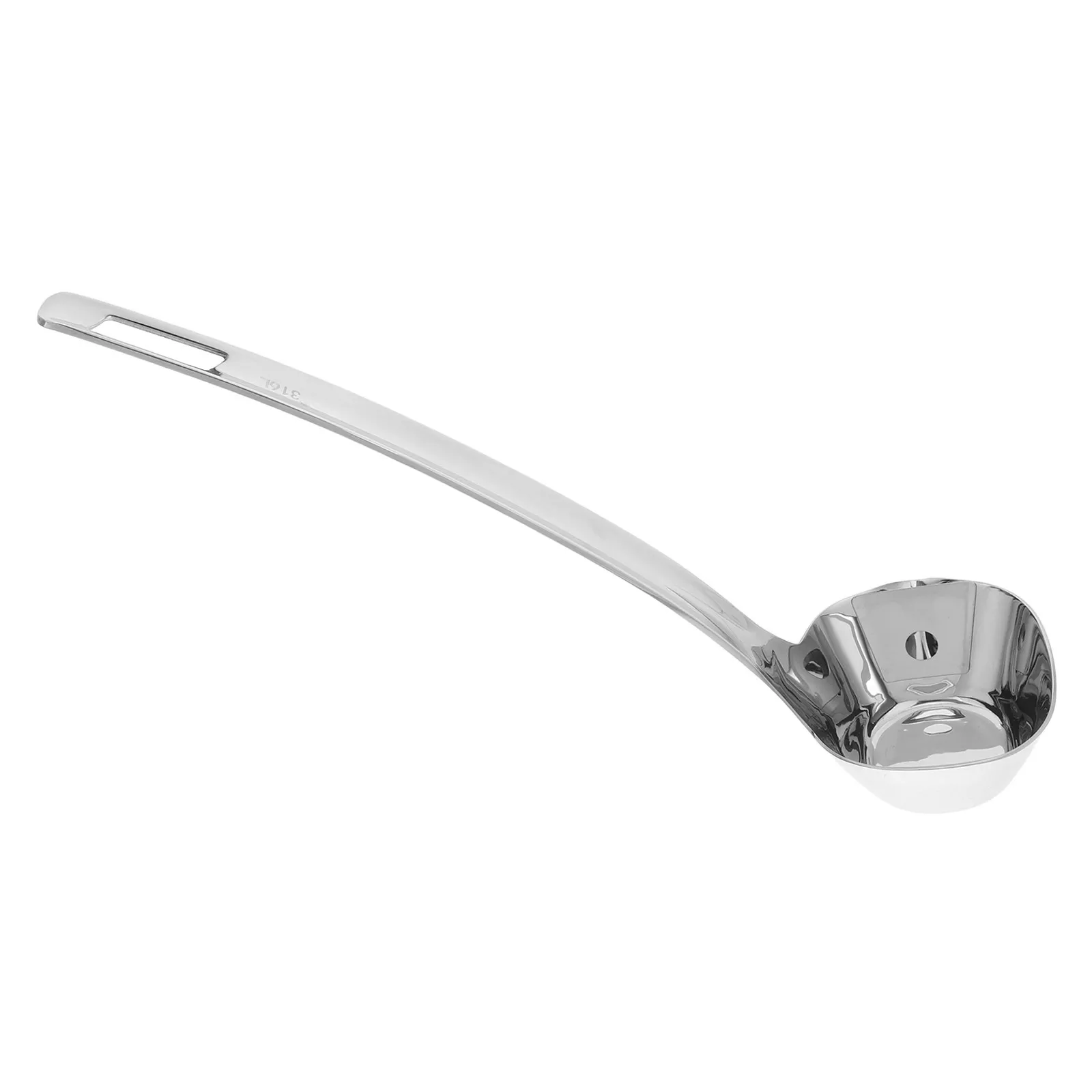 Heavy Duty Stainless Steel Oil Strainer Ladle with Pour Spout Ergonomic Grip for Soup Broth Gravy Fat Separation Skimmer Hot Pot
