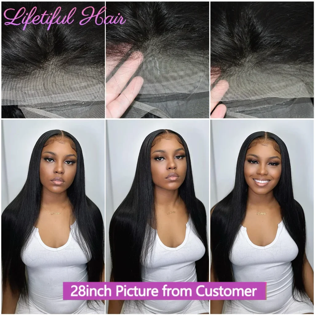 28 inch 13x4 Straight Lace Frontal Human Hair Wig 30 inch Human Hair Wigs for Women 10A Cheap Brazilian Raw Hair Wigs Choice