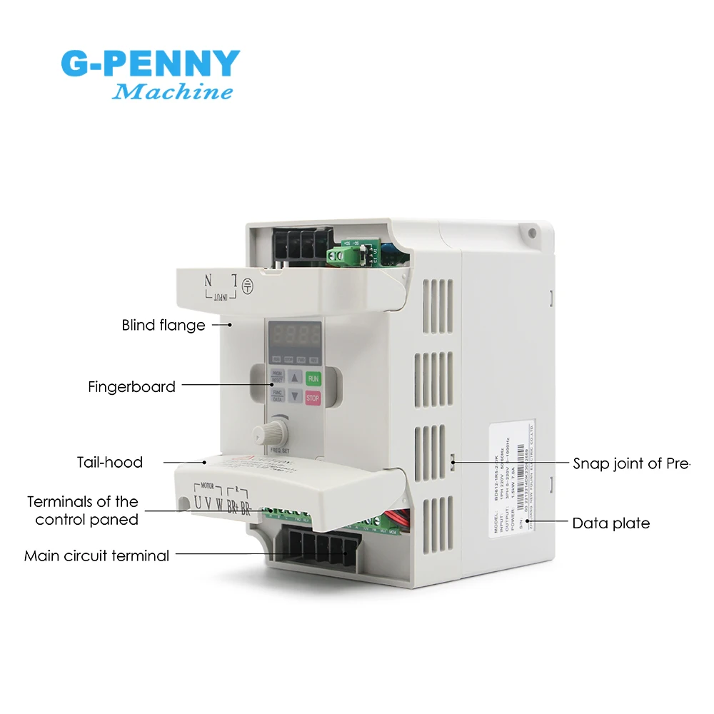 G-Penny 2.2kw Water Cooled Spindle ATC Spindle Motor 220v Speed 24000rpm 4 Pole 800Hz Metal/Wood Working & 2.2kw Inverter/VFD