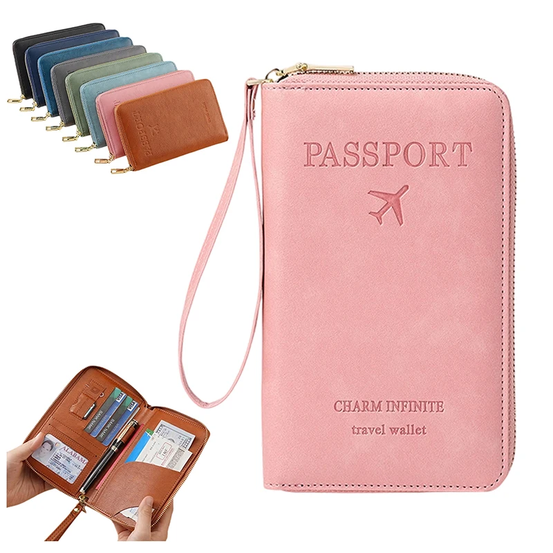 Multi-Functional RFID Passport Wallet RFID Passport Holder For Wallet Essential Travel Anti-Theft Wallet Storage Case Anti-Theft