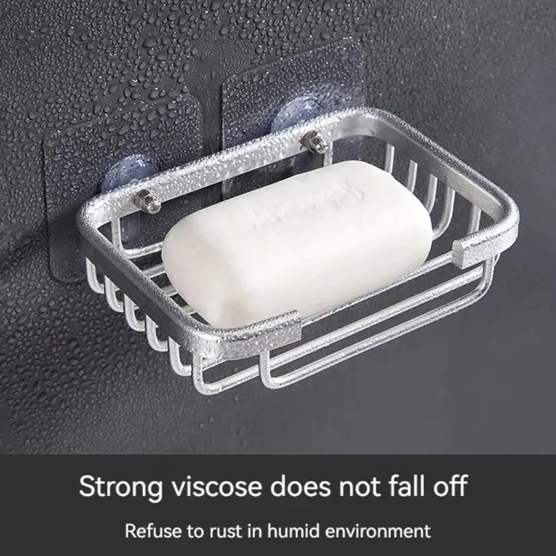 

1pc Wall Mounted Aluminum Soap Rack, Kitchen, Bathroom, Draining Soap Mesh, Soap Storage Rack, Multi-purpose