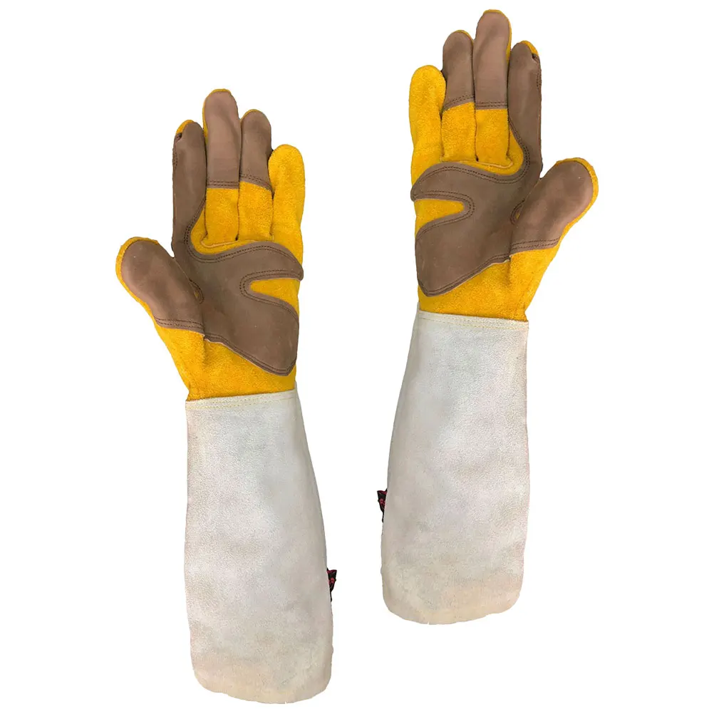 

Gardening Gloves Long Tube Cowhide Breathable Thorn Proof Puncture Resistant Work Gloves For Garden Outdoor Planting Maintenance
