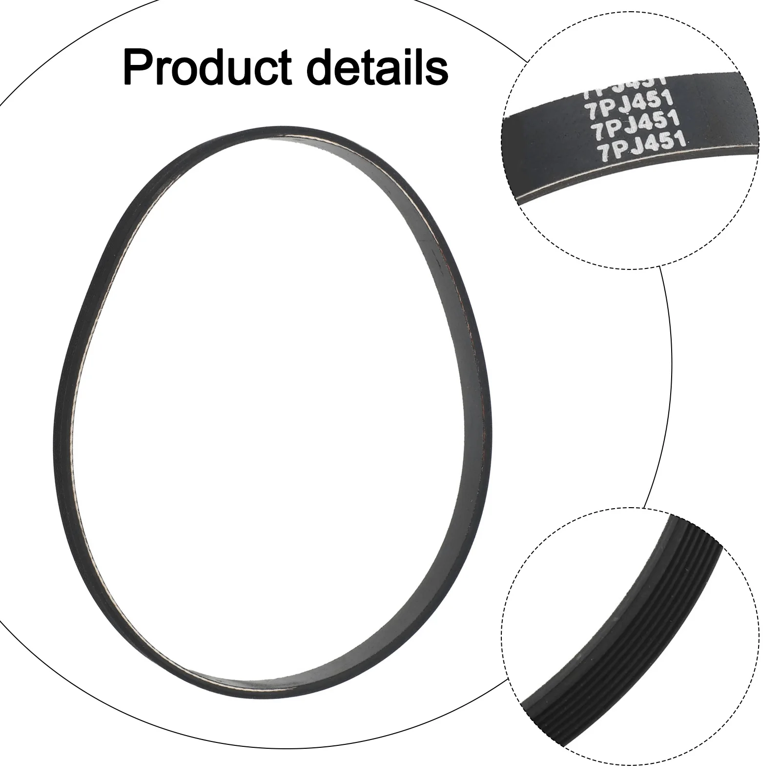 1/2Pcs Replacement Drive Belt 7PJ451 For Rotak 320 Mower 16mm Width 7Rib Poly-V Rubber Belt 451mm Circumference Garden Tool Part
