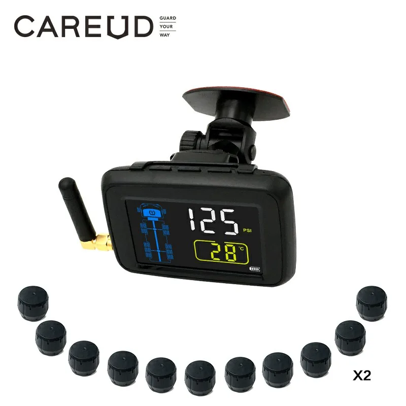 

TPMS Factory 199Psi External Sensor Tire Pressure Monitoring System for RV Truck Trailer Bus 6 8 10 12 14 16 18 22 Wheels