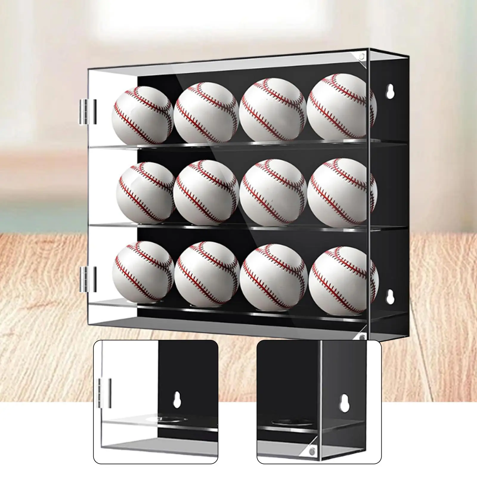 Baseball Display Case Golf Ball Stand Box Multipurpose Transparent Baseball Holder for Room Corner Countertop Collections