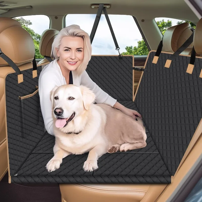 Dog Car Seat Cover for Back Seat, Backseat Extender for Dogs Hard Bottom, Car Seat Extender for Dogs, Hammock for Cars