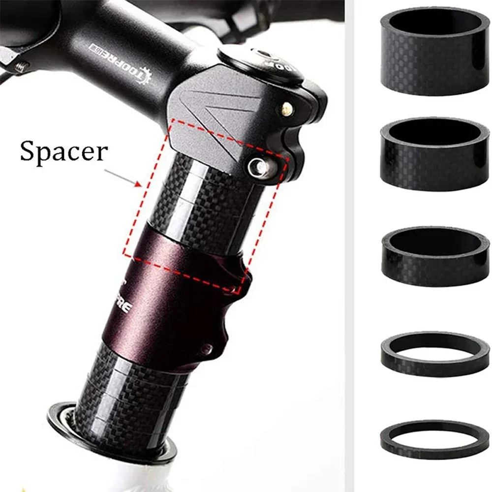 5PCS Bicycle Carbon Fiber Spacer 3/5/10/15/20mm MTB Headset Washer 28.6mm Fork Tube Spacer Mountain Bike Accessories