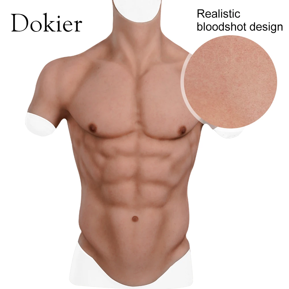 

Dokier Silicone Realistic Bloodshot Design Muscle Belly Body for Cosplayers Artificial Simulation Muscle Chest Man Crossdressers