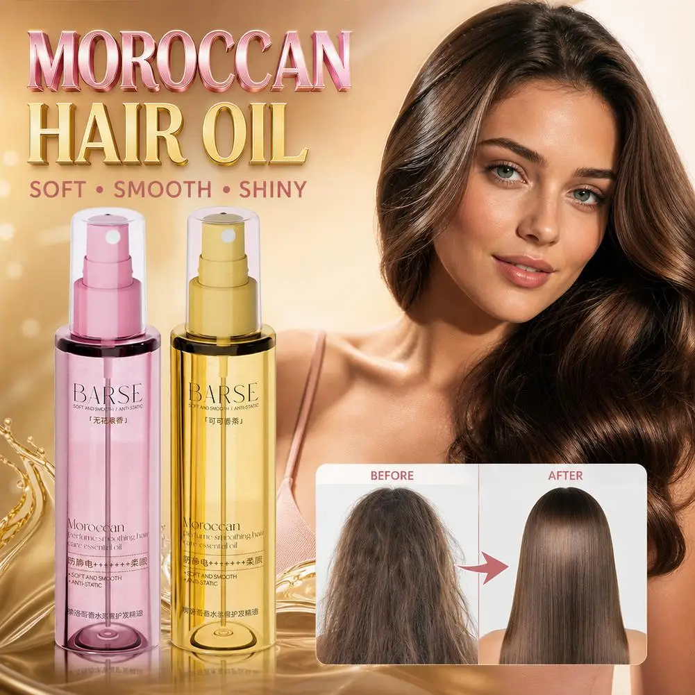 100ml Moroccan Hair Oil Hair Care Essential Oil Spray For Women Anti Frizz & Flyaways Gloss Shine Fragrant Leave-In Oil Spray