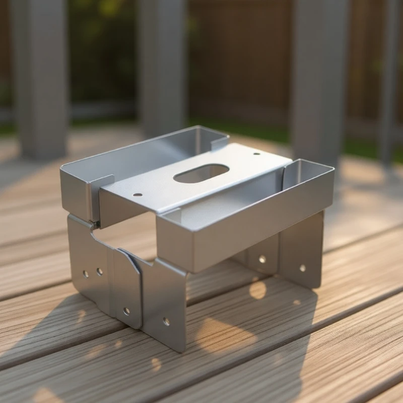

8x8 Deck Post Base Constructed From Galvanized Steel Featuring Concrete Footing For Outdoor Applications KXRE