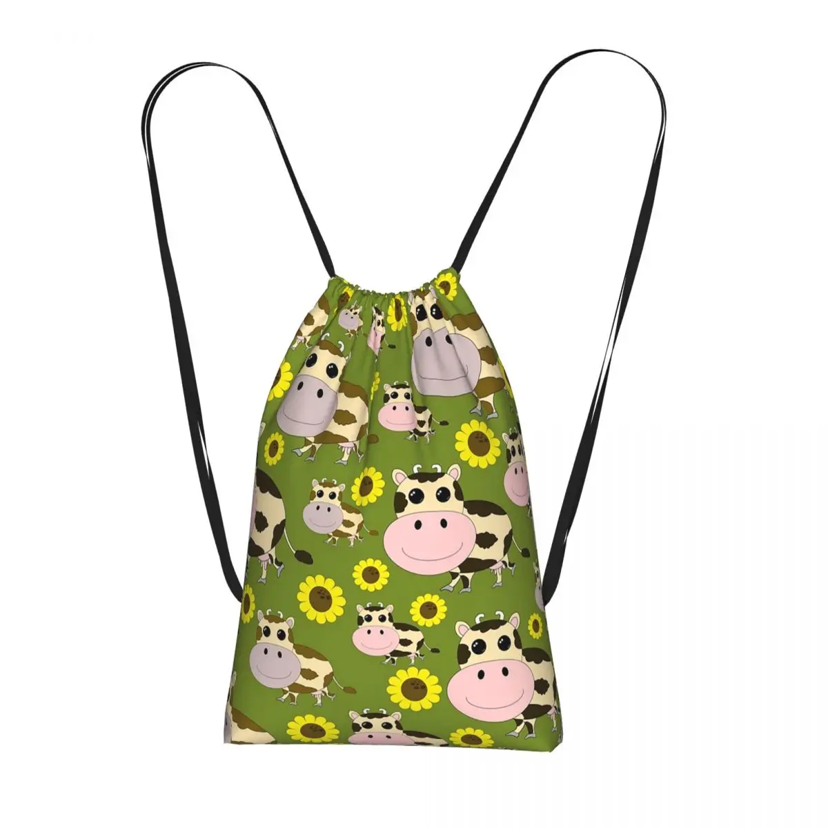 

Забавные рюкзаки с рисунком коровы, многофункциональные сумки на шнурке, сумки для мелочей, сумки для книг, сумки для путешествий и школы