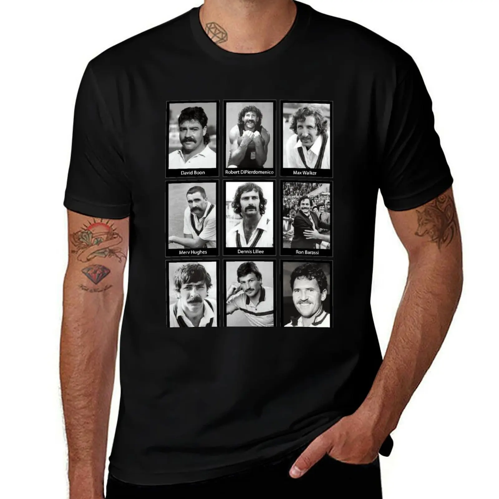Aussie Moustache Hall of Fame by Decibel Clothing T-Shirt Casual Work Wear T-Shirt