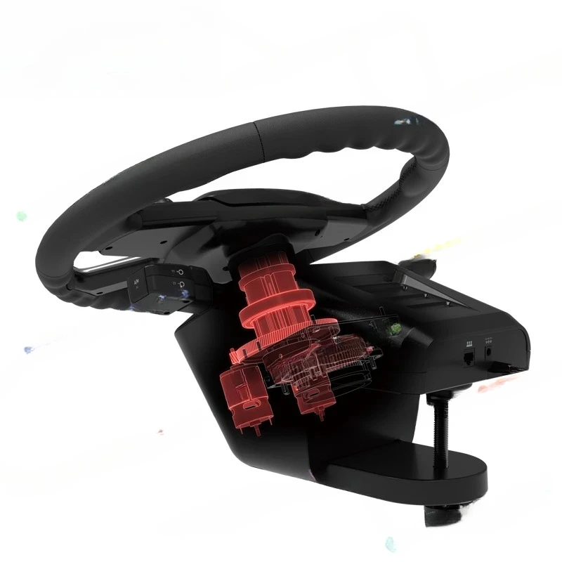 

Force Feedback Steering Wheel For Truck Simulator PC Gaming Racing Simulation With Pedals