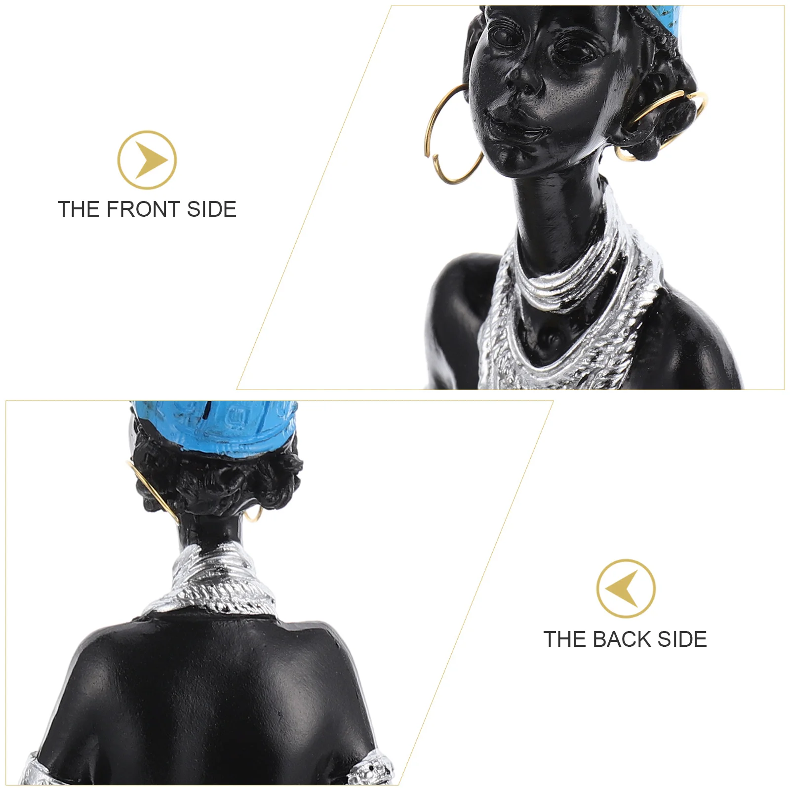 

1Pcs Crafted African Female Colorful Hand-Painted Statue Self-Standing Sculpture Polished Surface Suitable for Entrance Bedroom