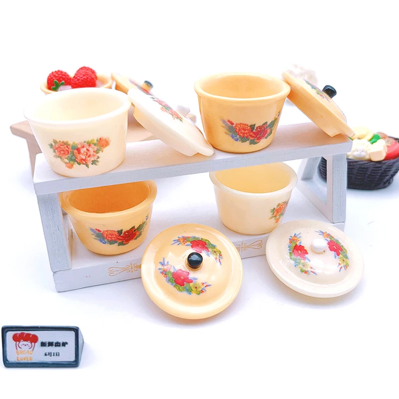 향수를 불러일으키는 생활 장면 장식 중국 더블 행복 에나멜 분지: 2/3pcs 인형 집 장난감 액세서리