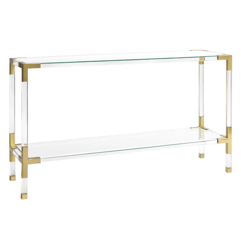 

Living room modern light luxury acrylic entrance table transparent glass storage end viewing platform