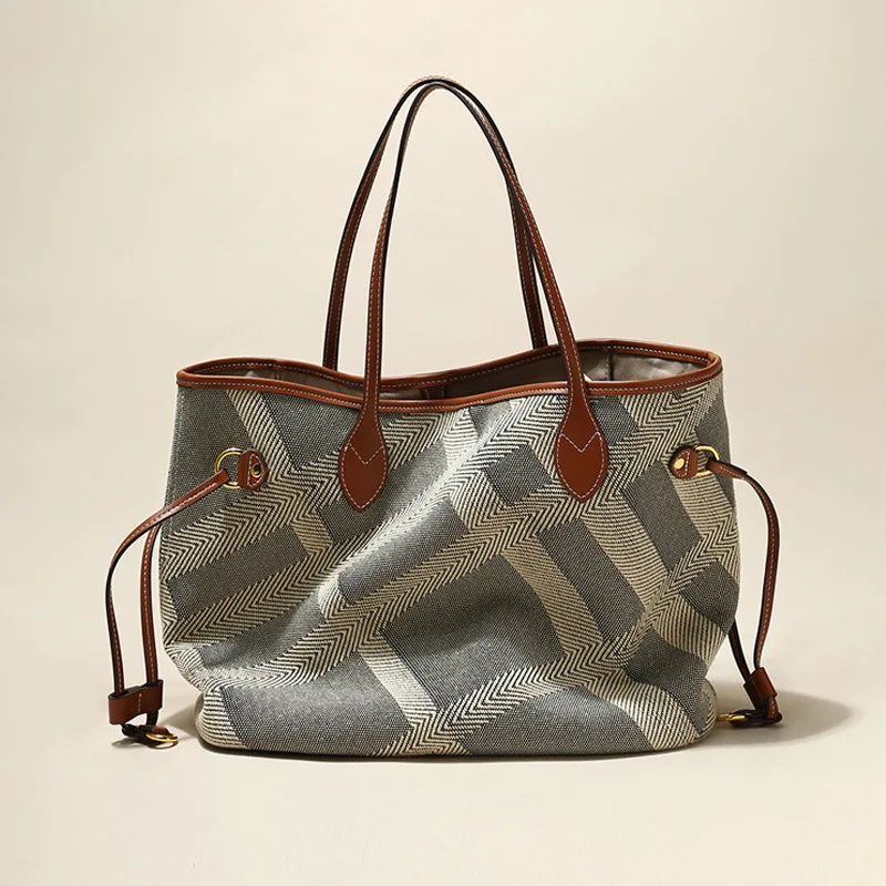 

Новинка 2025, холщовая сумка-тоут, большая вместительная сумка для подмышек, портативная большая сумка на плечо, женская сумка