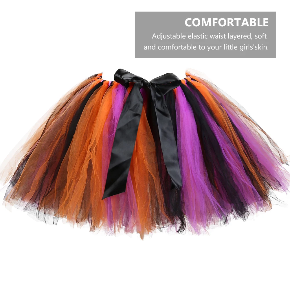 

1 Set Girls Witch Bubble Skirt Hat Halloween Party Dress Children Performing Clothes Cosplay Set Masquerade Costume Festive