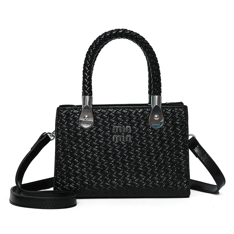 

2025 Women's Woven Mini Square Handbag - Stylish Handheld/Shoulder/Crossbody Pouch, Essential for Casual
