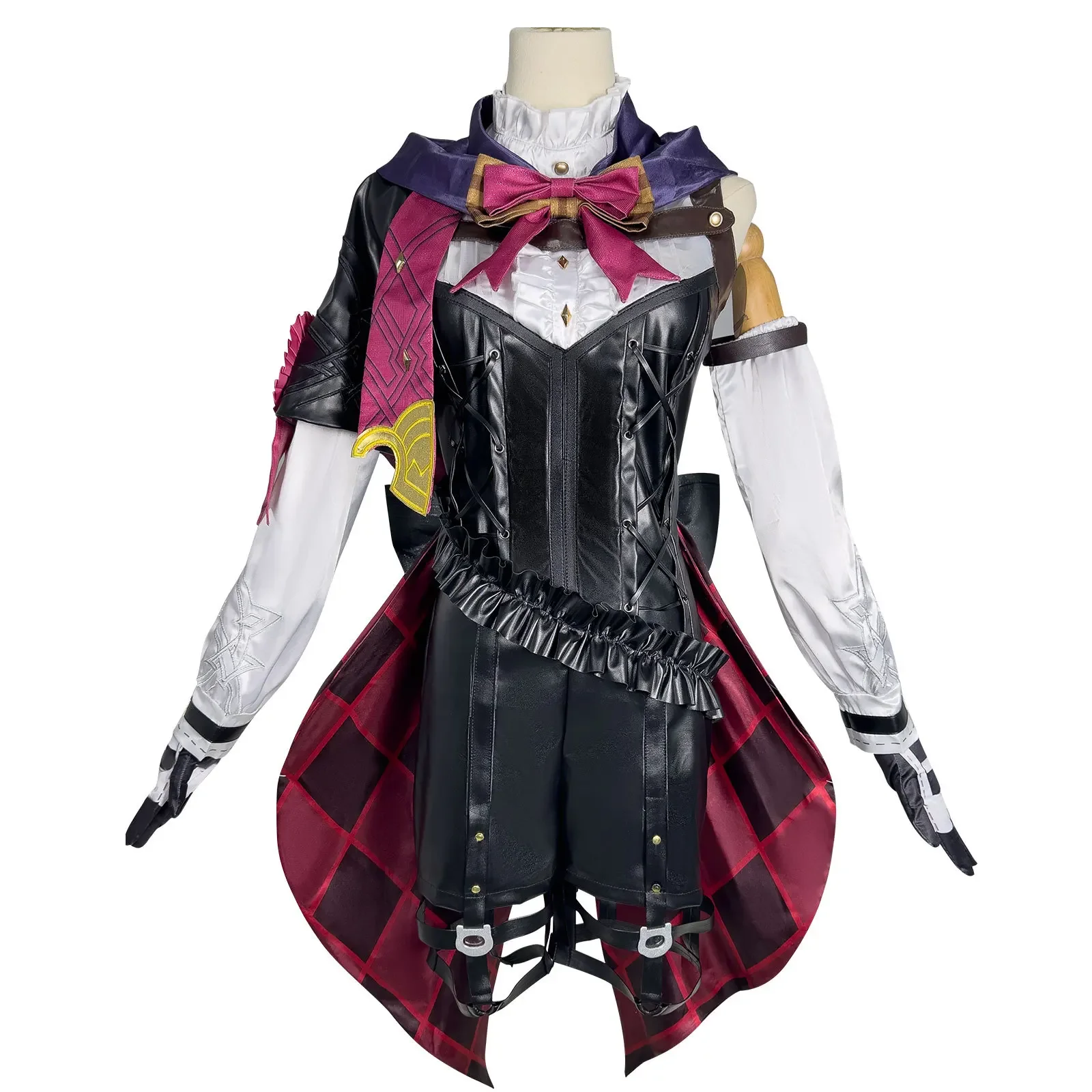 Game Genshin Impact Lyney Cosplay Costume Twins Lyney Magic Hat Trick Uniform Halloween Women Lynette Cosplay Costume Full Set