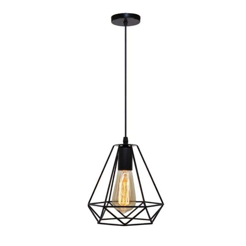 خمر قلادة مصباح الحديد الإطار السقف الإضاءة الطلاء مطعم المقهى الثريا داخلي المطاوع المعادن الحديثة قلادة أضواء #6