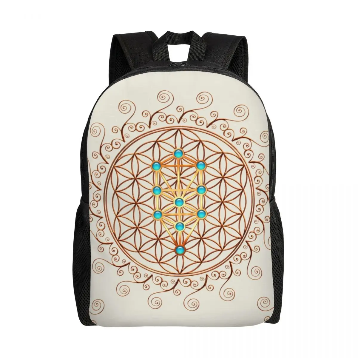 Mochila Flor da Vida, Mochilas Escolares Boho Mandala, Padrão Geométrico Abstrato, Mochilas Infantis, Mochila de Viagem Boho, Presente para Meninos