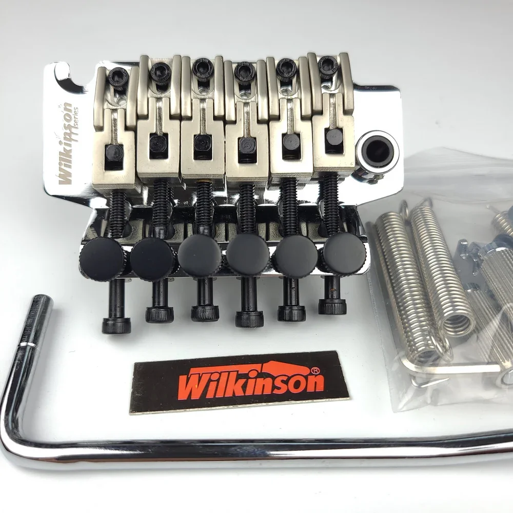 

WODL1 Wilkinson Licensed 6-String Electric Guitar Double Locking Tremolo System Bridge 42mm R2 Nut Chrome Silver