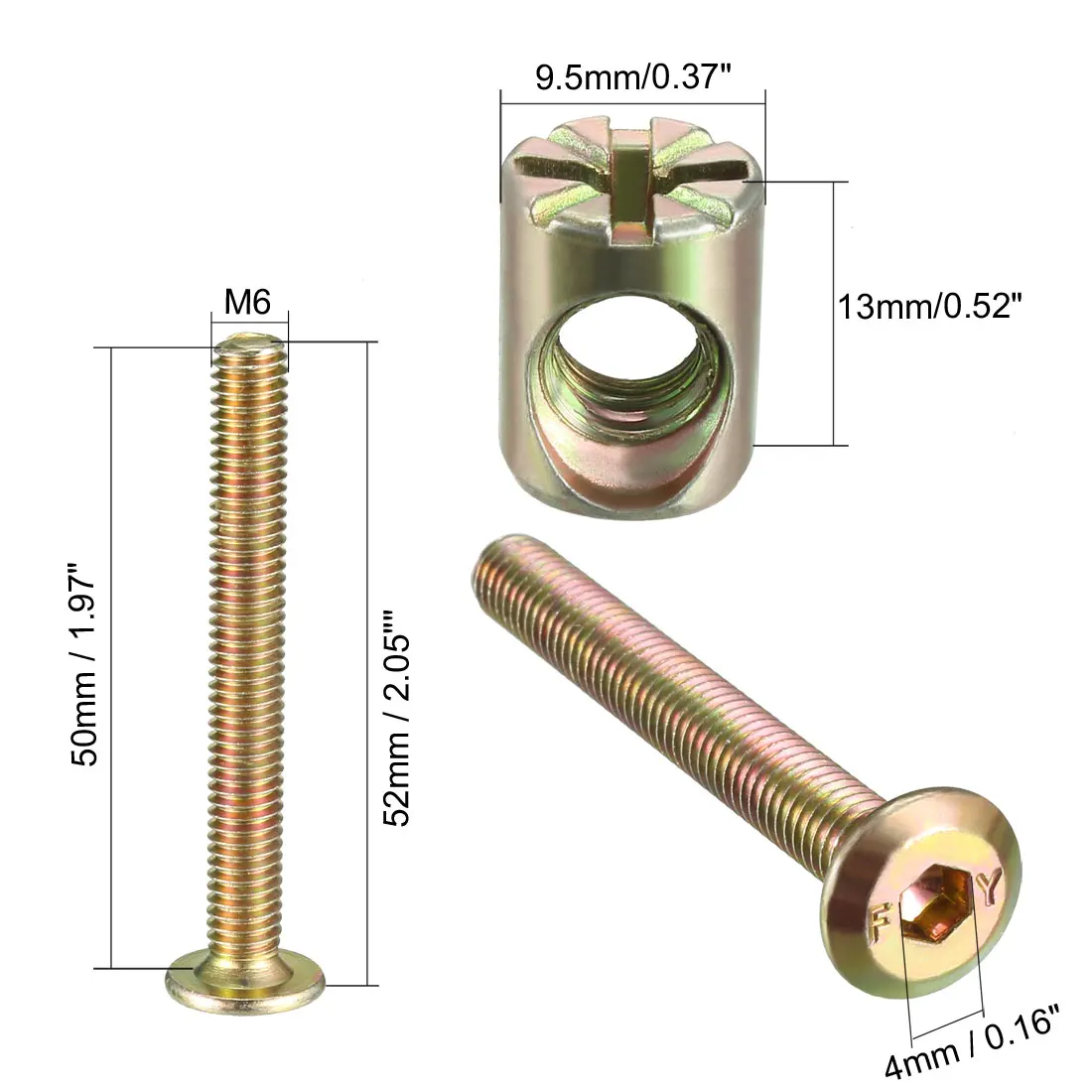 8Sets M6x50mm